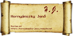 Hornyánszky Jenő névjegykártya