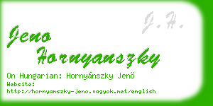 jeno hornyanszky business card