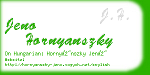 jeno hornyanszky business card